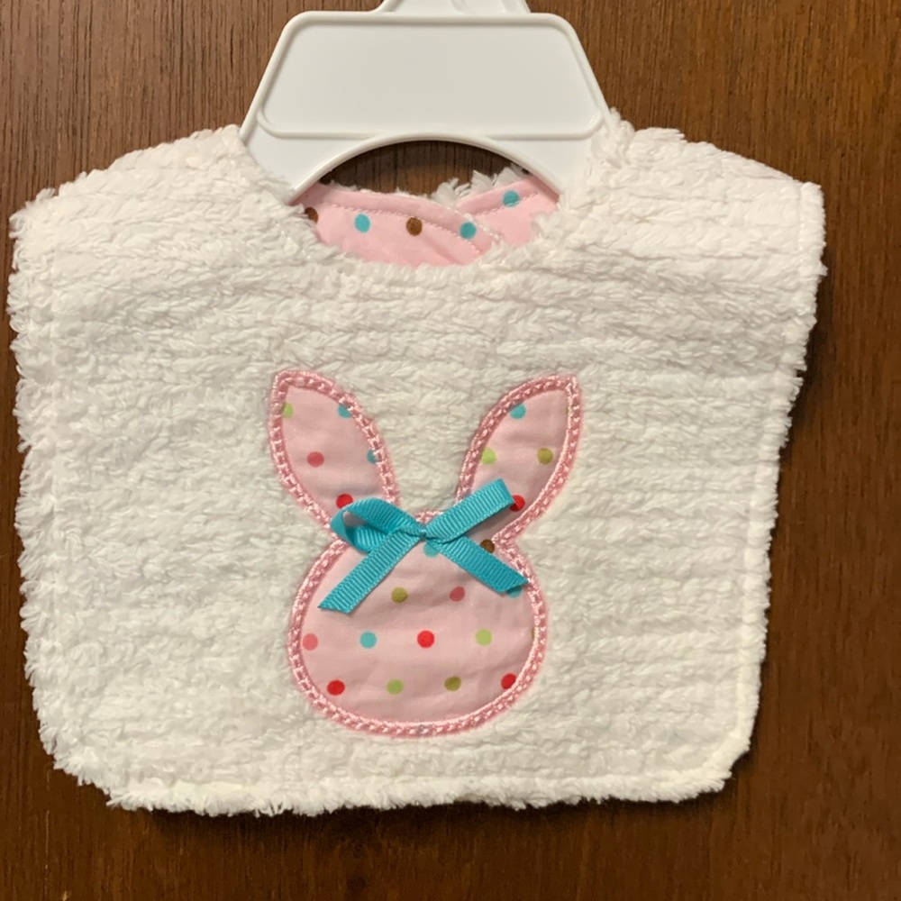 Embroidered Easter baby bib
